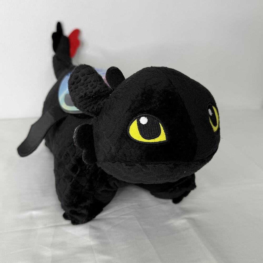 Pillow Pets Toothless Sleeptime Lites Train Dragon Plush Black Stuffed Light